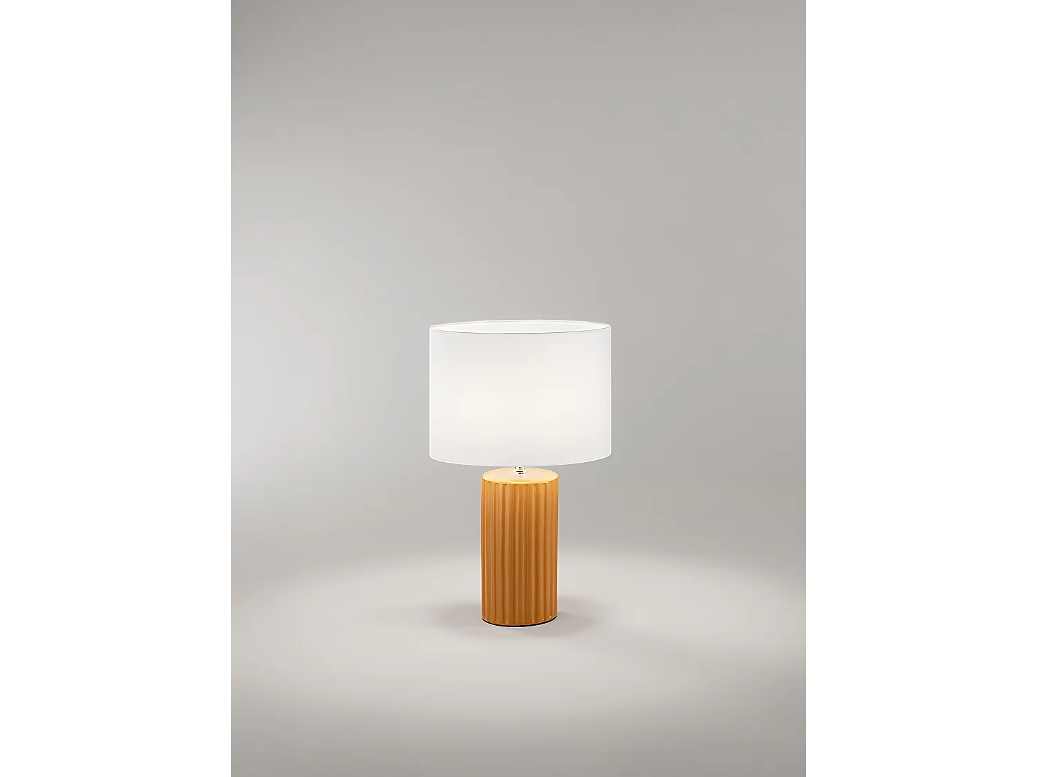 Lampe de table Perenz en céramique orange avec abat-jour tissu d.28 cm H46 cm, 1xE27 max 60W, look coloré original