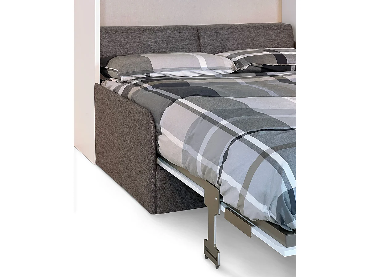 Opklapbed 140 140 Versia met bank en kledingkast 1 deur rechts wit