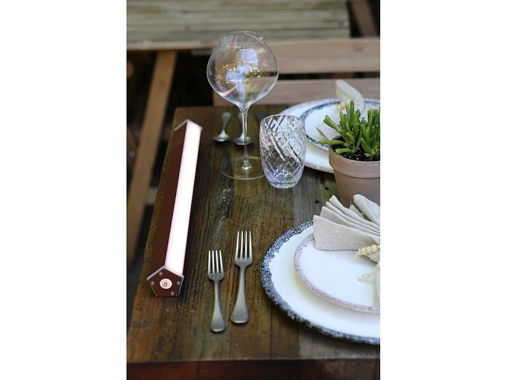 Pencil - Zafferano batterijgevoede lichtmodule, klein, draagbaar en oplaadbaar, IP65, touchdimmer, hoogte 50 cm, wit