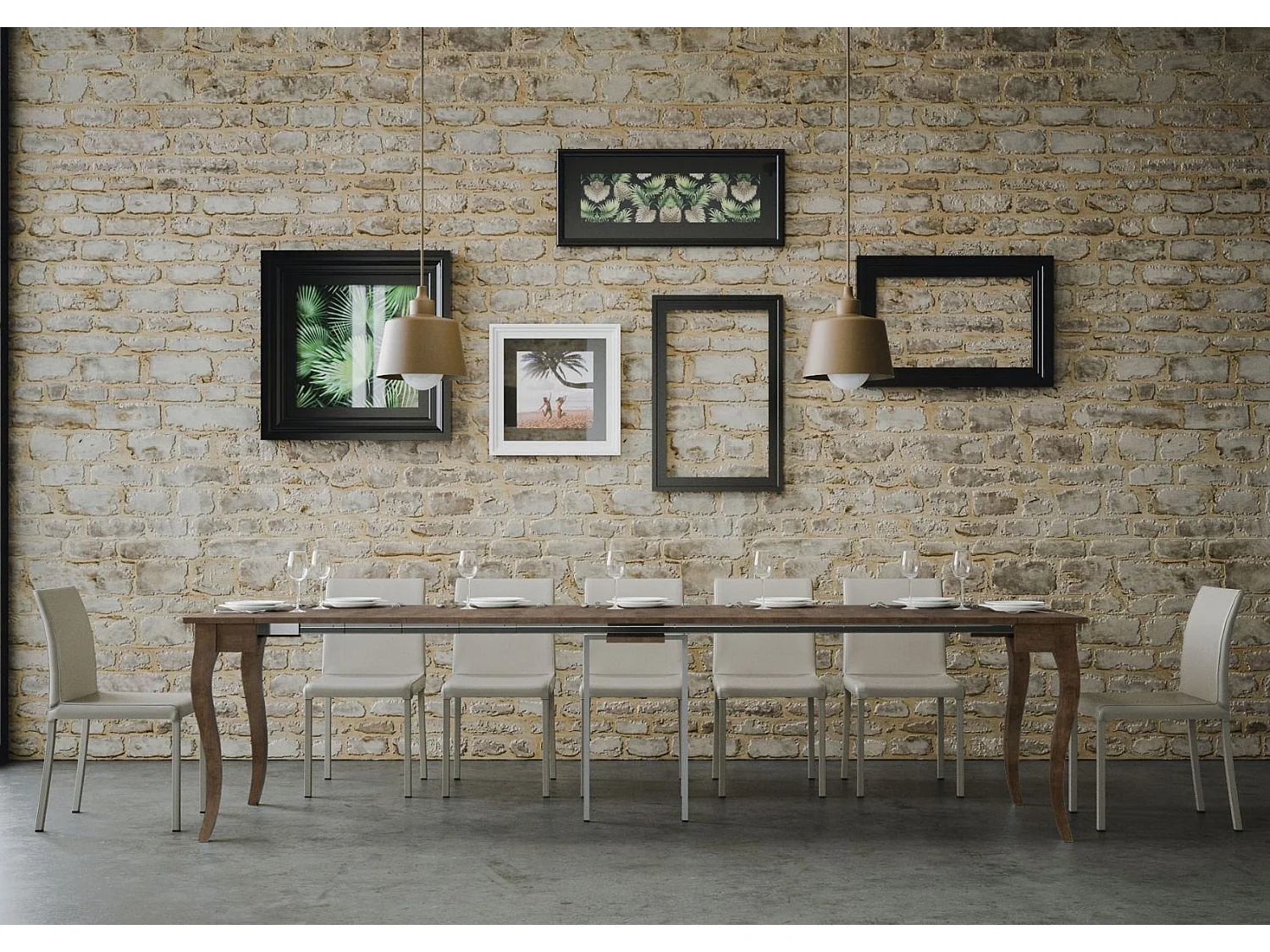 Rozkładany stół konsolowy 90x48/308 cm orzech holenderski