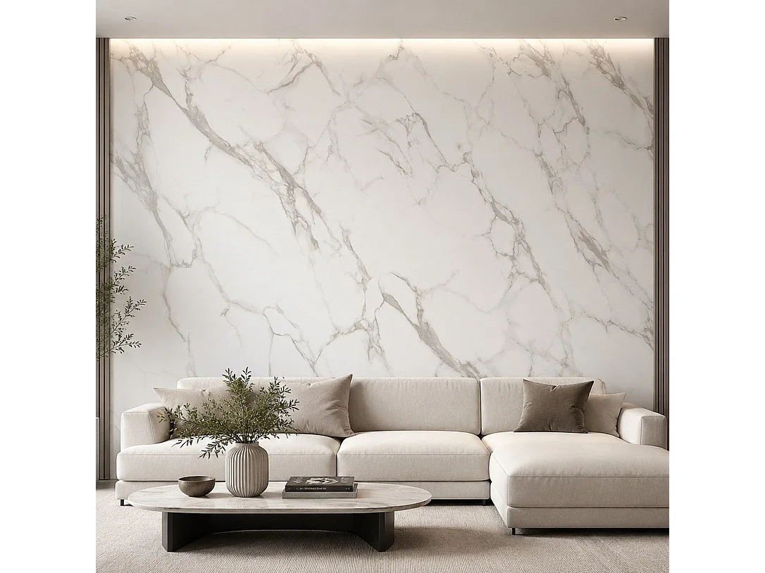 Piastrelle Autoadesive PVC Divina Home Effetto Marmo Bianco, Set 22 Pz per 2 mq, Spessore 0,15 cm, 30,4x30,4 cm - Design Moderno e Versatile