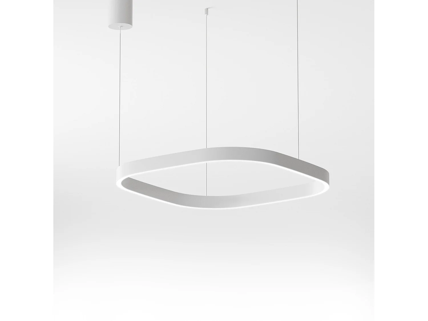 CRISEIDE S/1P Q Hanglamp - 60W LED 3000K Dimbaar in Satijnwit, Aluminium Frame, Siliconen Diffuser - Gealuce