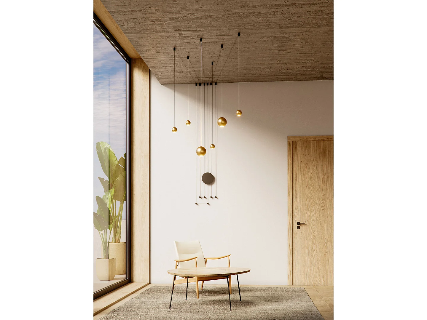 Bora XL Space hanglamp 15W LED 38° kleurtemperatuur schakelaar 2700K-4000K mat wit - Modulair verlichtingssysteem - Beneito & Faure