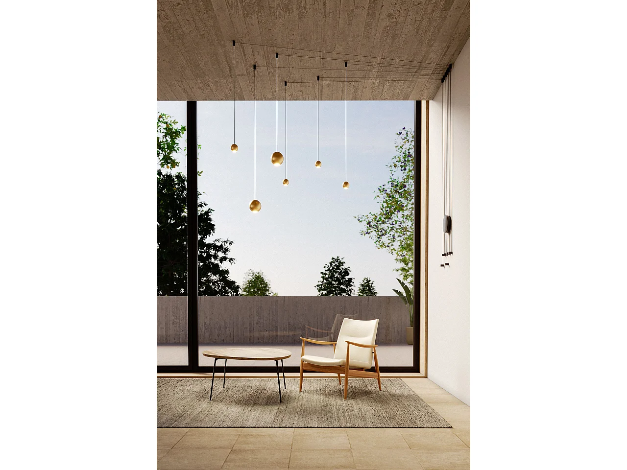 Bora XL Space hanglamp 15W LED 38° kleurtemperatuur schakelaar 2700K-4000K mat wit - Modulair verlichtingssysteem - Beneito & Faure