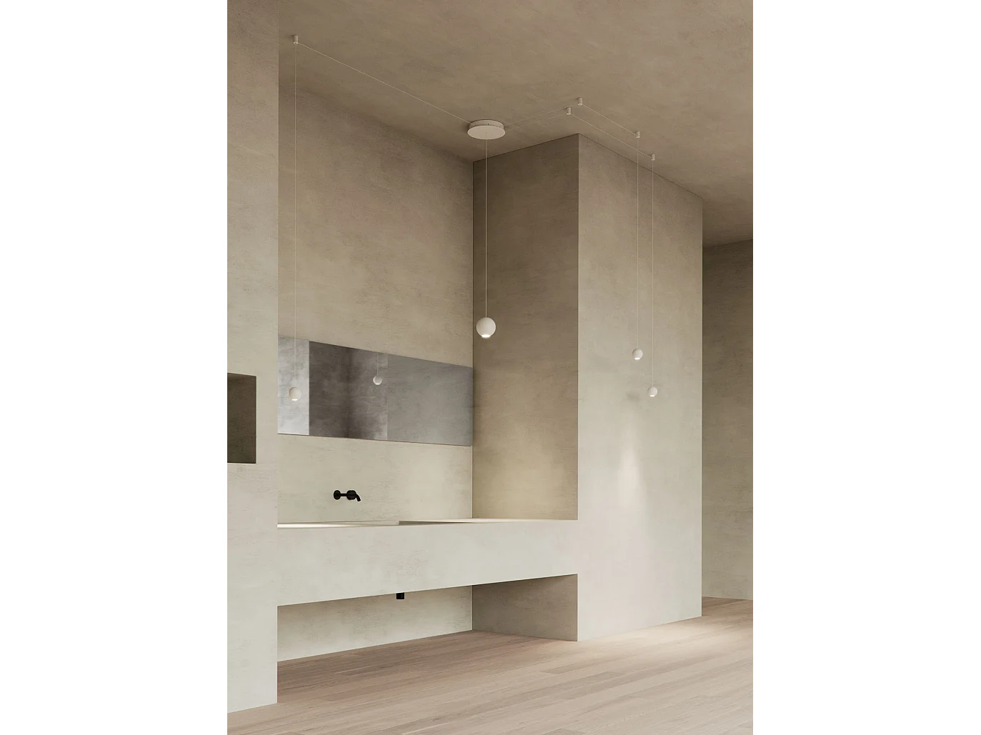 Bora XL Space hanglamp 15W LED 38° kleurtemperatuur schakelaar 2700K-4000K mat wit - Modulair verlichtingssysteem - Beneito & Faure