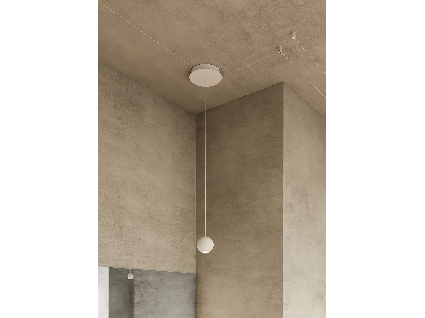 Bora XL Space hanglamp 15W LED 38° kleurtemperatuur schakelaar 2700K-4000K mat wit - Modulair verlichtingssysteem - Beneito & Faure