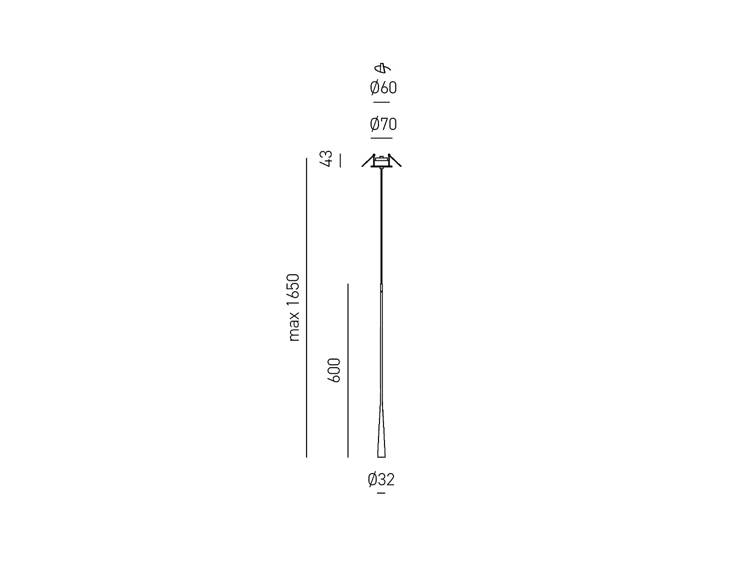 DAFNE SG/I 7W LED 3000K 213lm Inbouw Hanglamp in Koperkleurig Aluminium - Modern en Elegant Design voor Interieurs