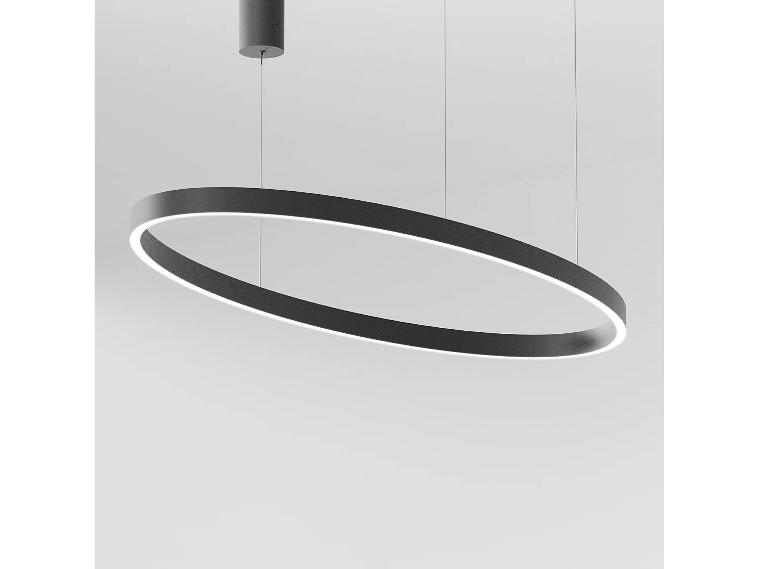 CRISEIDE S/1G OVAL Lampa wisząca LED 100W 5100lm 3000K Ściemnialna Satynowa czerń Aluminium - Gealuce
