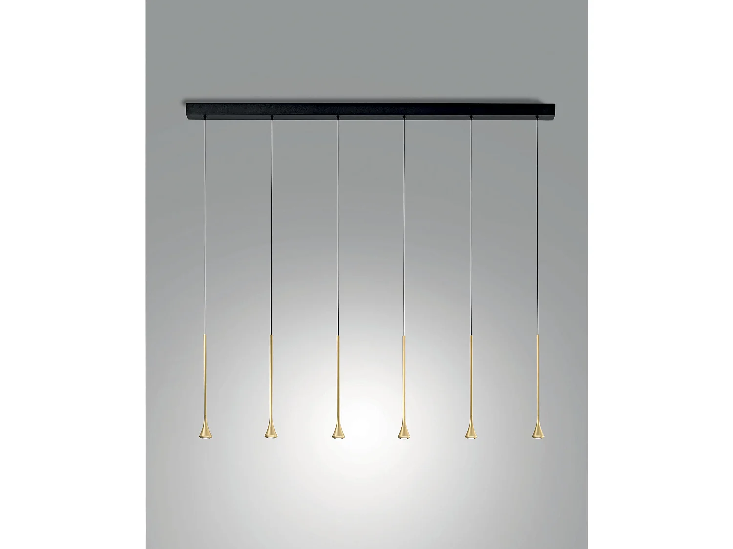 Susa LED-hanglamp 30W 2790lm 3000K dimbaar met faseafsnijding, zwart metaal en satijn messing frame - Susa