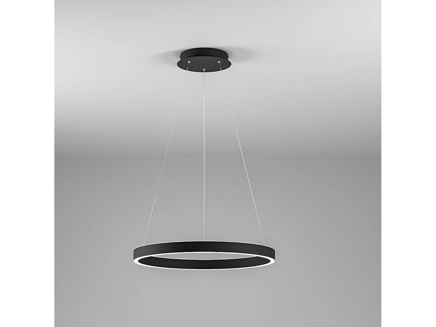 Criseide S/P Schwarze Pendelleuchte – Integrierte LED 60 W 3100 lm 3000 K dimmbar, doppelte Lichtabstrahlung, Aluminium und Silikon – Gealuce