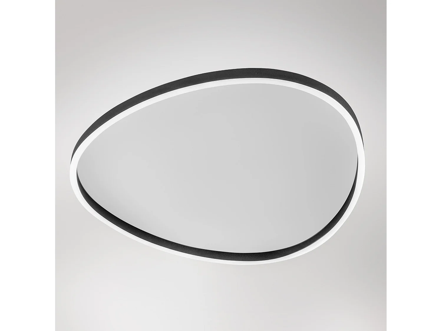 Ecaris P/G 72W LED-Deckenleuchte mit doppelter Lichtemission, dimmbar, Farbtemperaturschalter 3000K/4000K, Ausführung in satiniertem Schwarz-Aluminium - Gealuce