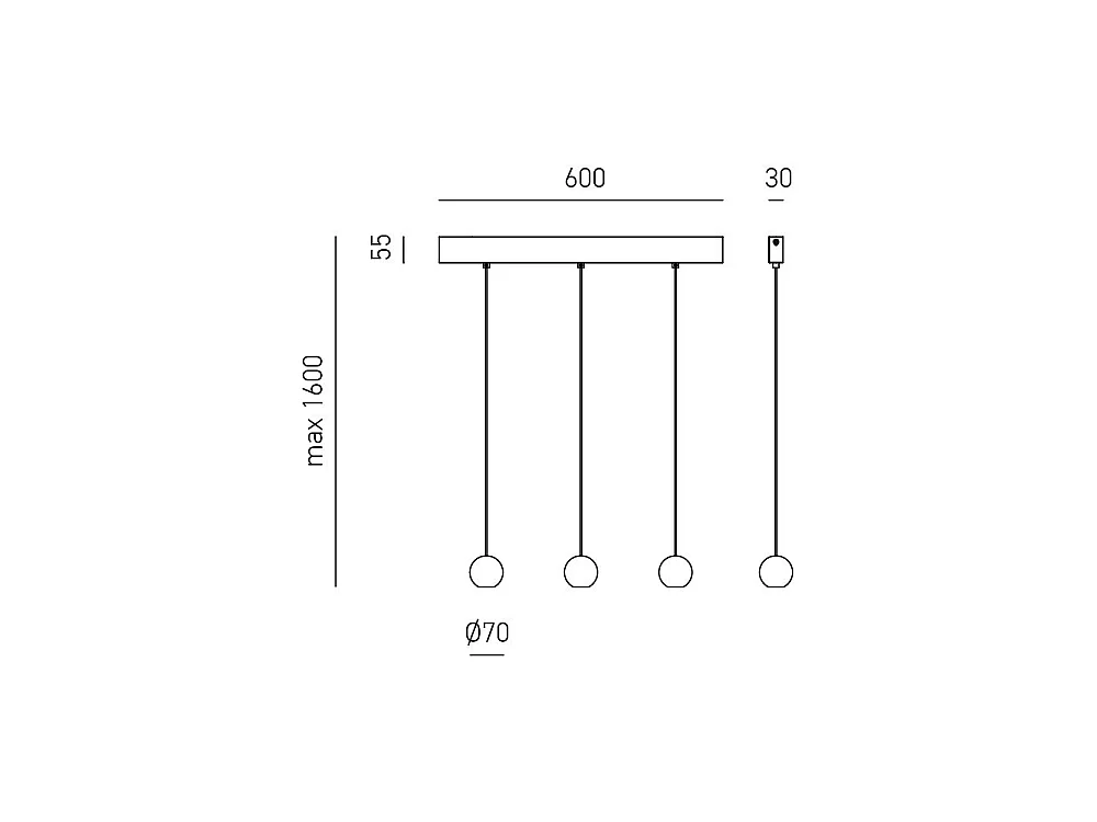 Guya S/3 Multiple Linear Pendant Lamp 24W LED 3000K 1525lm 36° Satin White - Gealuce