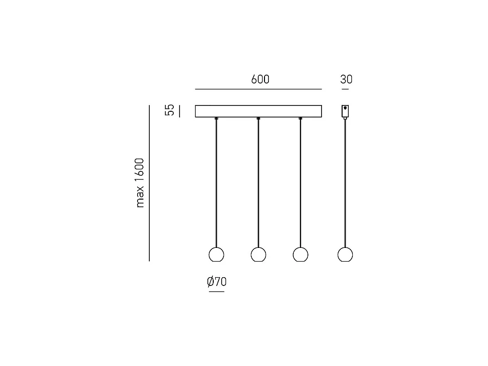 Guya S/3 Multiple Linear Pendant Lamp 24W LED 3000K 1525lm 36° Satin White - Gealuce