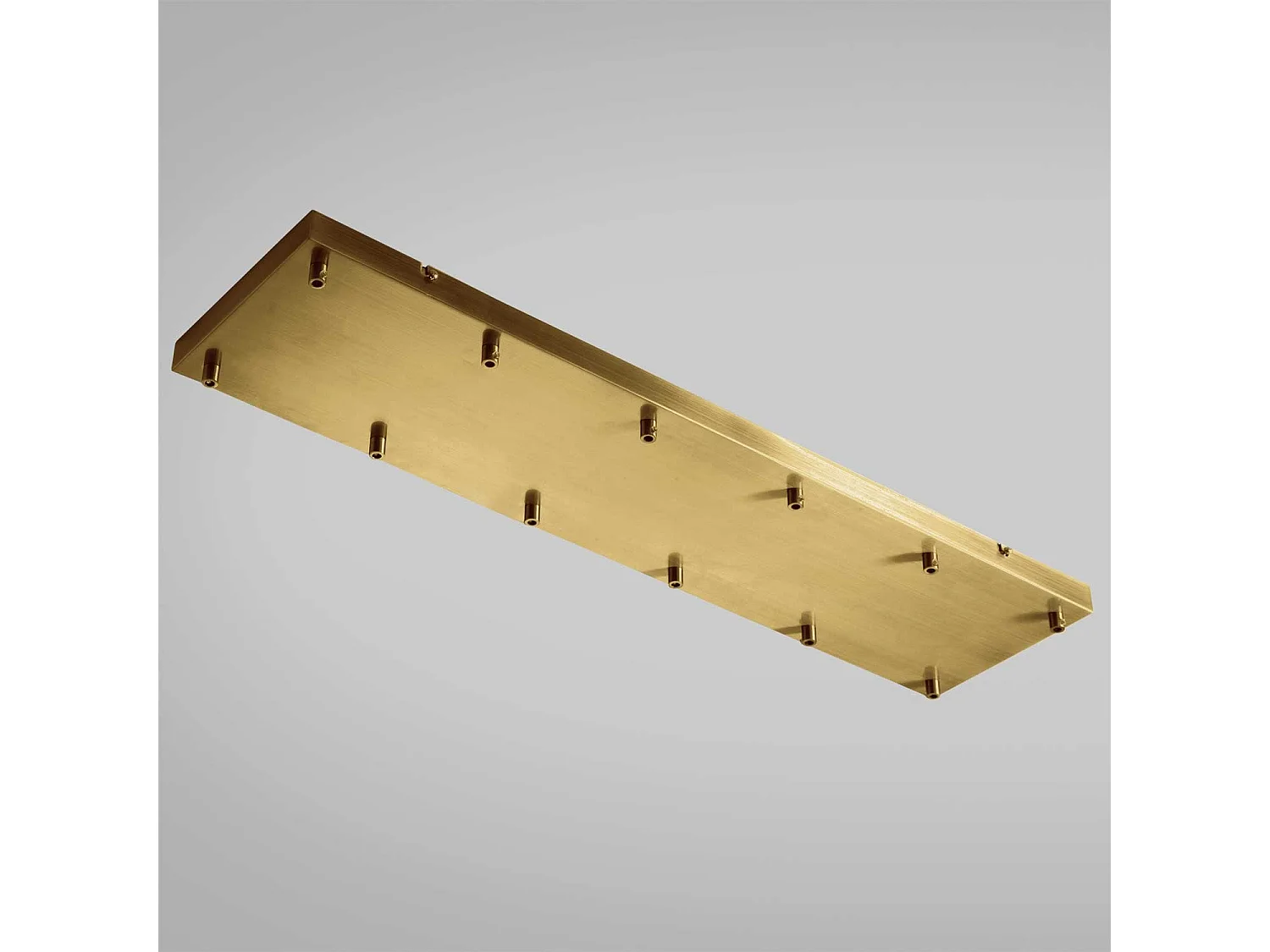 Ofelia Mini B R/12 Rechteckige Deckenrosette – Pendelleuchtenfassung mit 12 Löchern, Messing-Finish, Schutzart IP20 – Gealuce