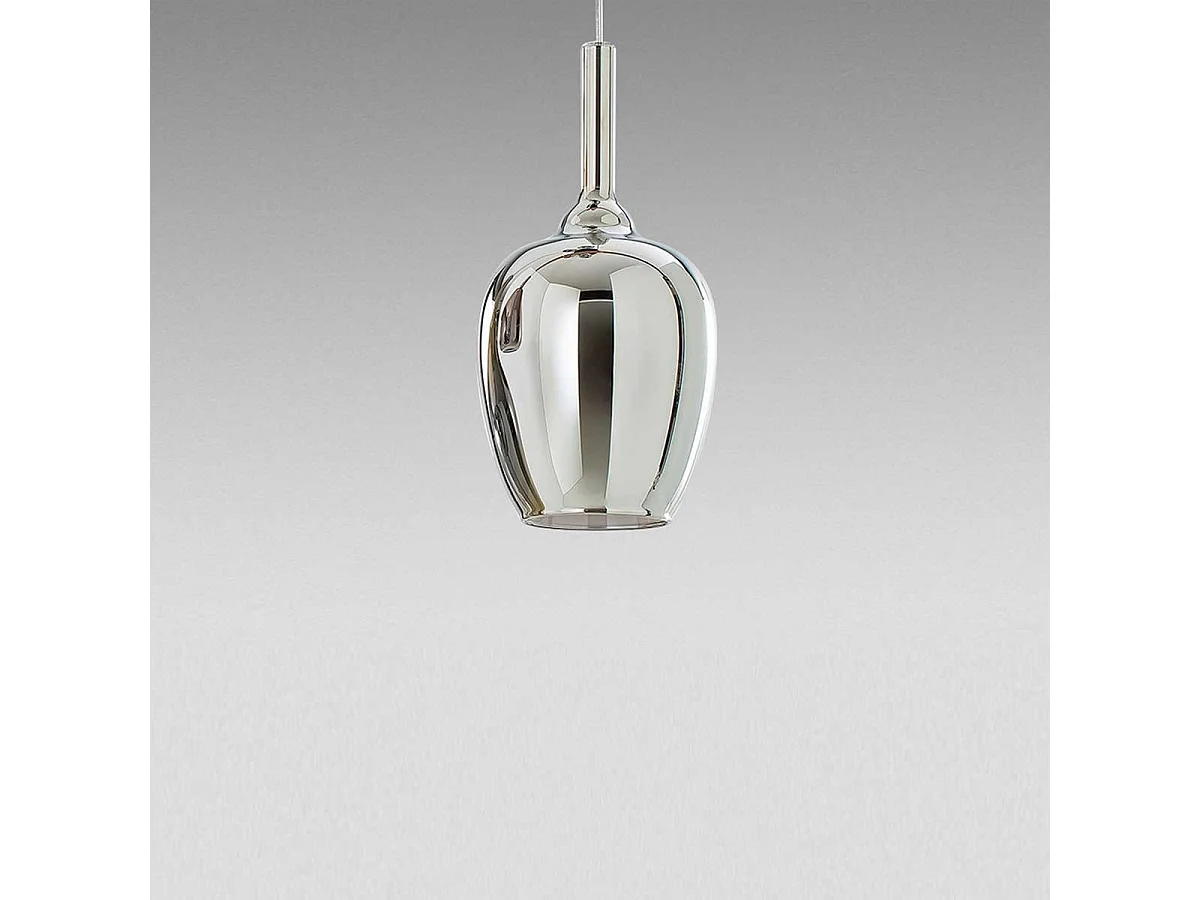 Ofelia S/10 Mini Lampe À Suspension - Diffuseur Miroir En Verre Borosilicate Chromé, Câble 3M, Connexion G9 - Gea Luce