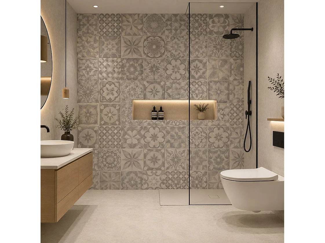 Piastrelle Autoadesive PVC Divina Home Effetto Maiolica Vintage, Set 22 Pz per 2 mq, Spessore 0,15 cm, 30,4x30,4 cm - Stile Decorativo e Versatile