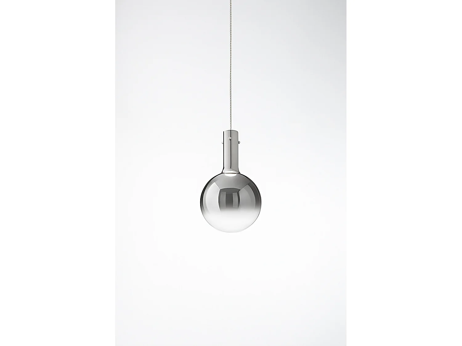 LED Pendant Lamp Series 8310 Smoked Glass, Polished Chrome Structure, 5W 3000K, Diameter 20 cm, 200 cm Cable IP20 - Perenz
