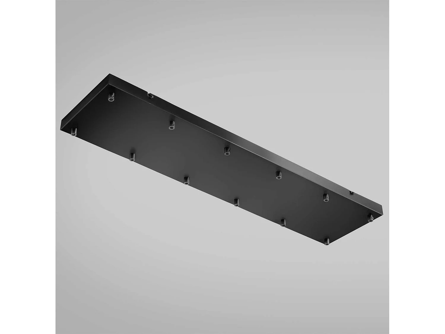 Ofelia Mini B R/12 Rechteckige Deckenrosette – Pendelleuchtenfassung mit 12 Löchern, mattschwarze Oberfläche, Schutzart IP20 – Gealuce