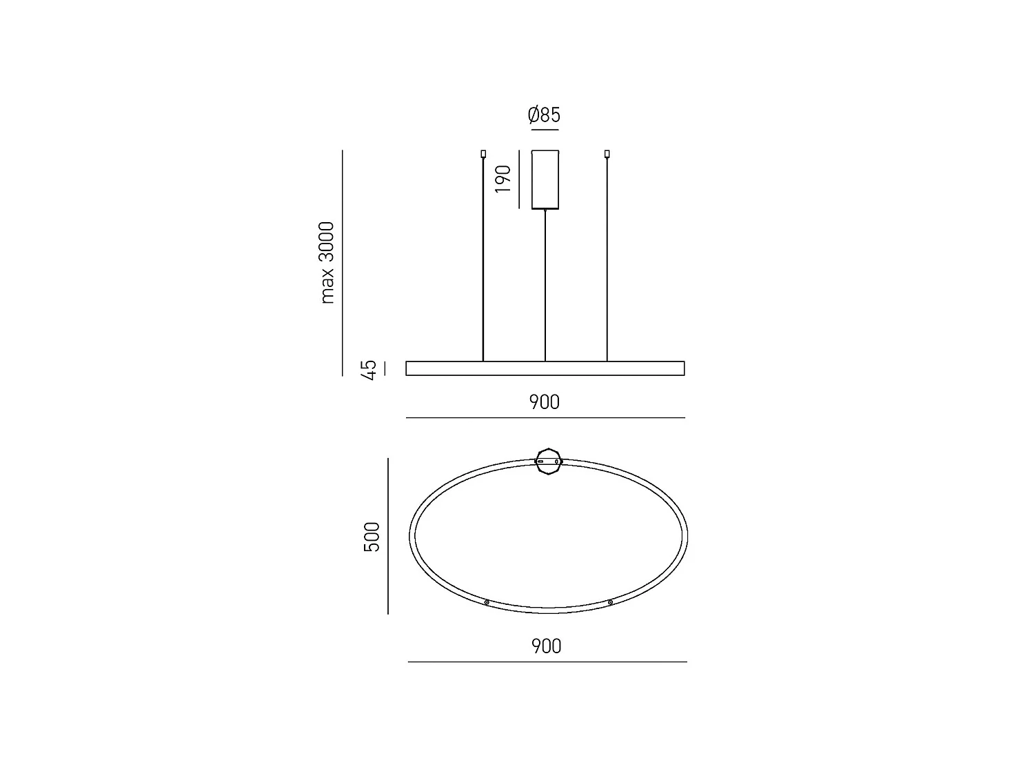 CRISEIDE S/1P OVAL Hanglamp - 30W+30W LED 3000K Dimbaar in Satijnwit, Aluminium Frame, Design - Gealuce