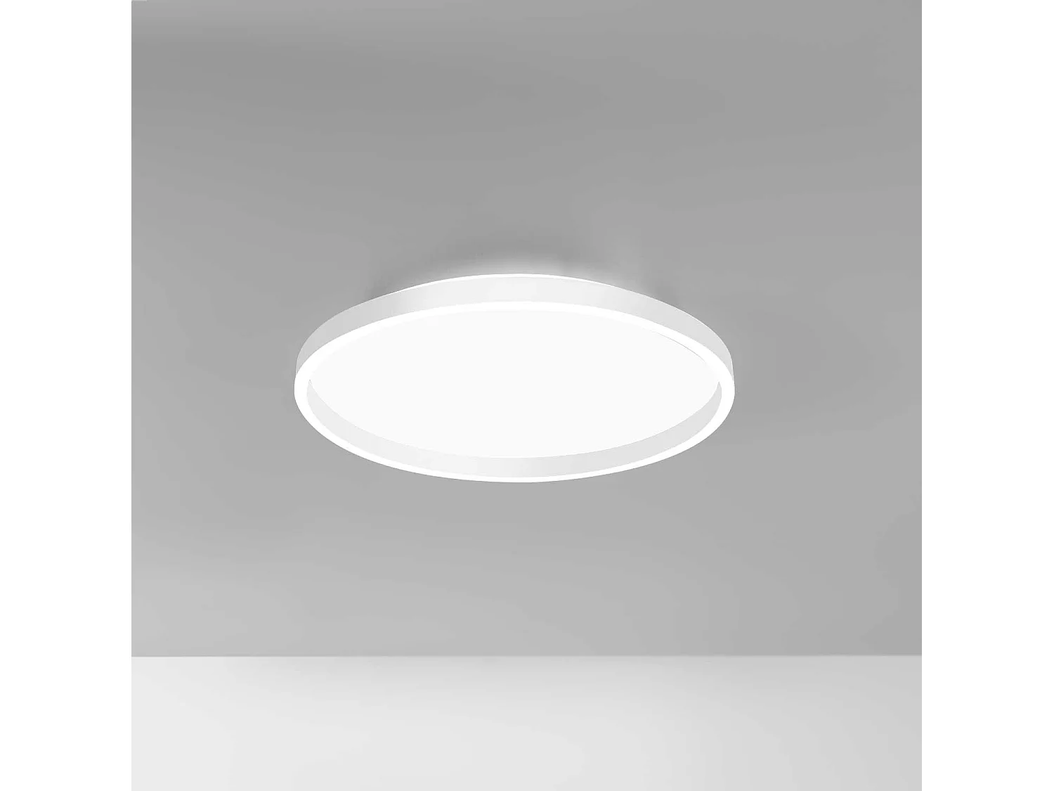 AELA P/M plafondlamp in wit satijn aluminium 50W+10W geïntegreerde LED dubbele emissie 3100lm dimbaar faseafsnijding - Gealuce