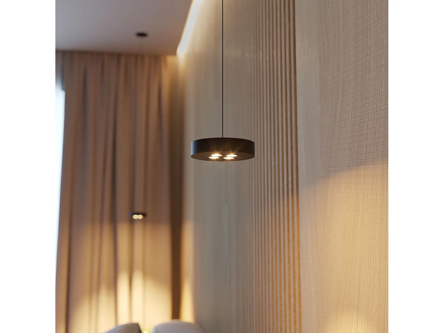 Cookie hanglamp met LED-verlichting, 12W, matzwart, CRI>90, kleurtemperatuurschakelaar 2700K-3200K-4000K, TRIAC dimbaar - Beneito & Faure