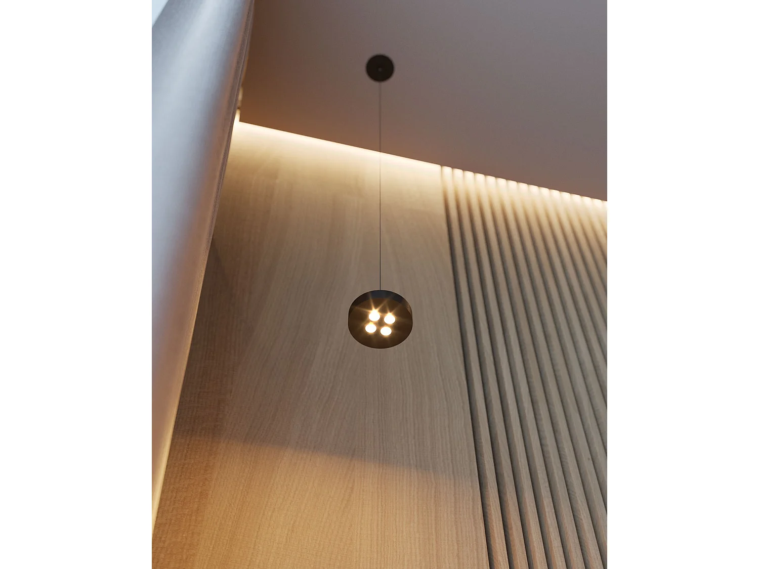 Cookie hanglamp met LED-verlichting, 12W, matzwart, CRI>90, kleurtemperatuurschakelaar 2700K-3200K-4000K, TRIAC dimbaar - Beneito & Faure