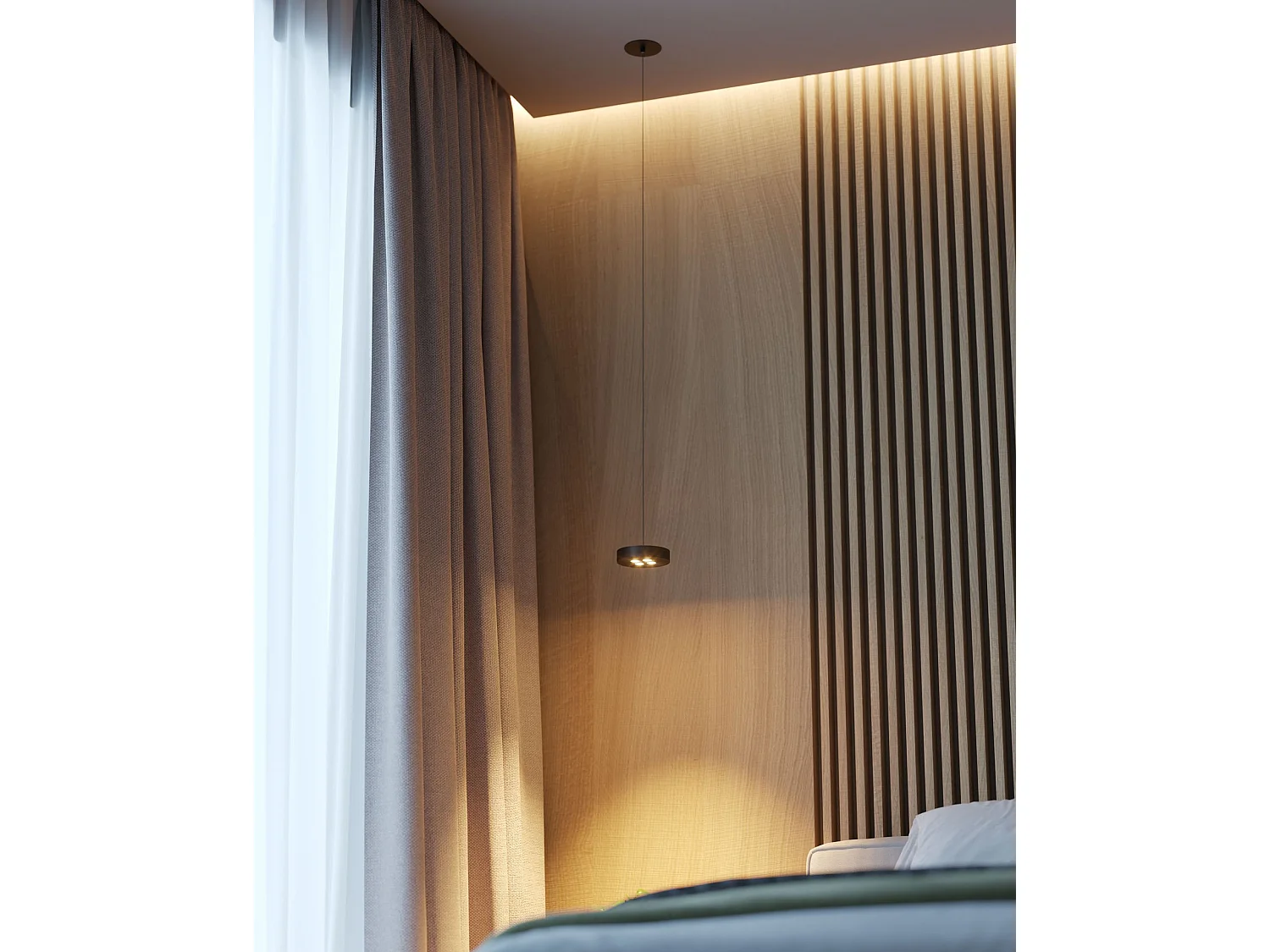 Cookie hanglamp met LED-verlichting, 12W, matzwart, CRI>90, kleurtemperatuurschakelaar 2700K-3200K-4000K, TRIAC dimbaar - Beneito & Faure