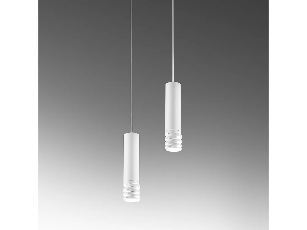 Emily S White Pendelleuchte – Moderner Kronleuchter mit satiniertem Metallrahmen und Acryl-Diffusor – GU10-Fassung, max. 35 W – Gealuce