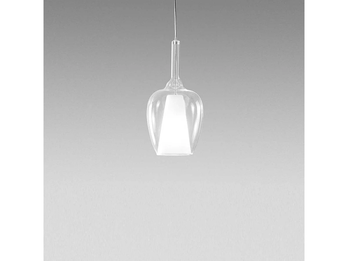 Ofelia S/10 Mini Suspension En Verre Borosilicate Transparent Avec Douille E27, Câble De 3 Mètres - Gea Luce