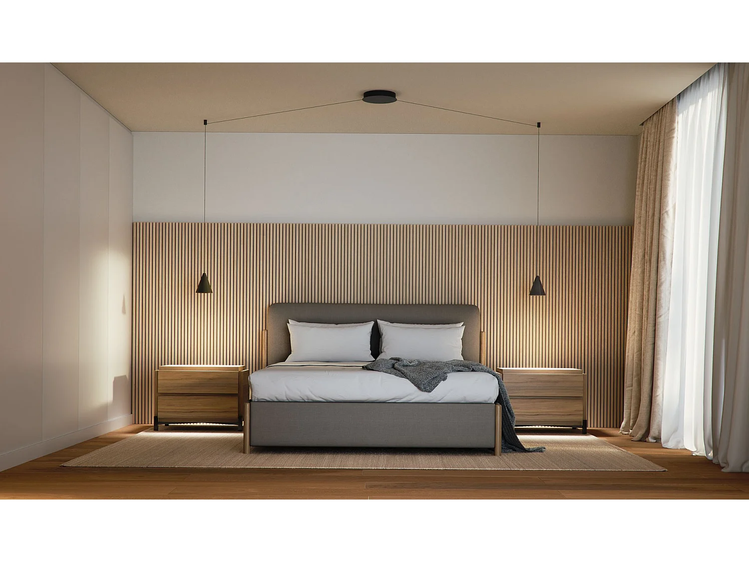 Beneito & Faure ZOE XL SPACE 15 hanglamp, 38º LED met schakelaar, kleurtemperatuur 2700K/3200K/4000K, matzwarte afwerking - elegant design