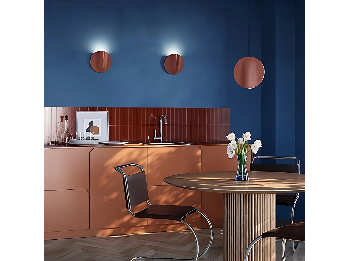 Sirio keramische hanglamp, gemaakt in Italië, modulair ontwerp met geïntegreerde LED-lichtbron, warm licht 3000K, witte afwerking, Ø 24 cm