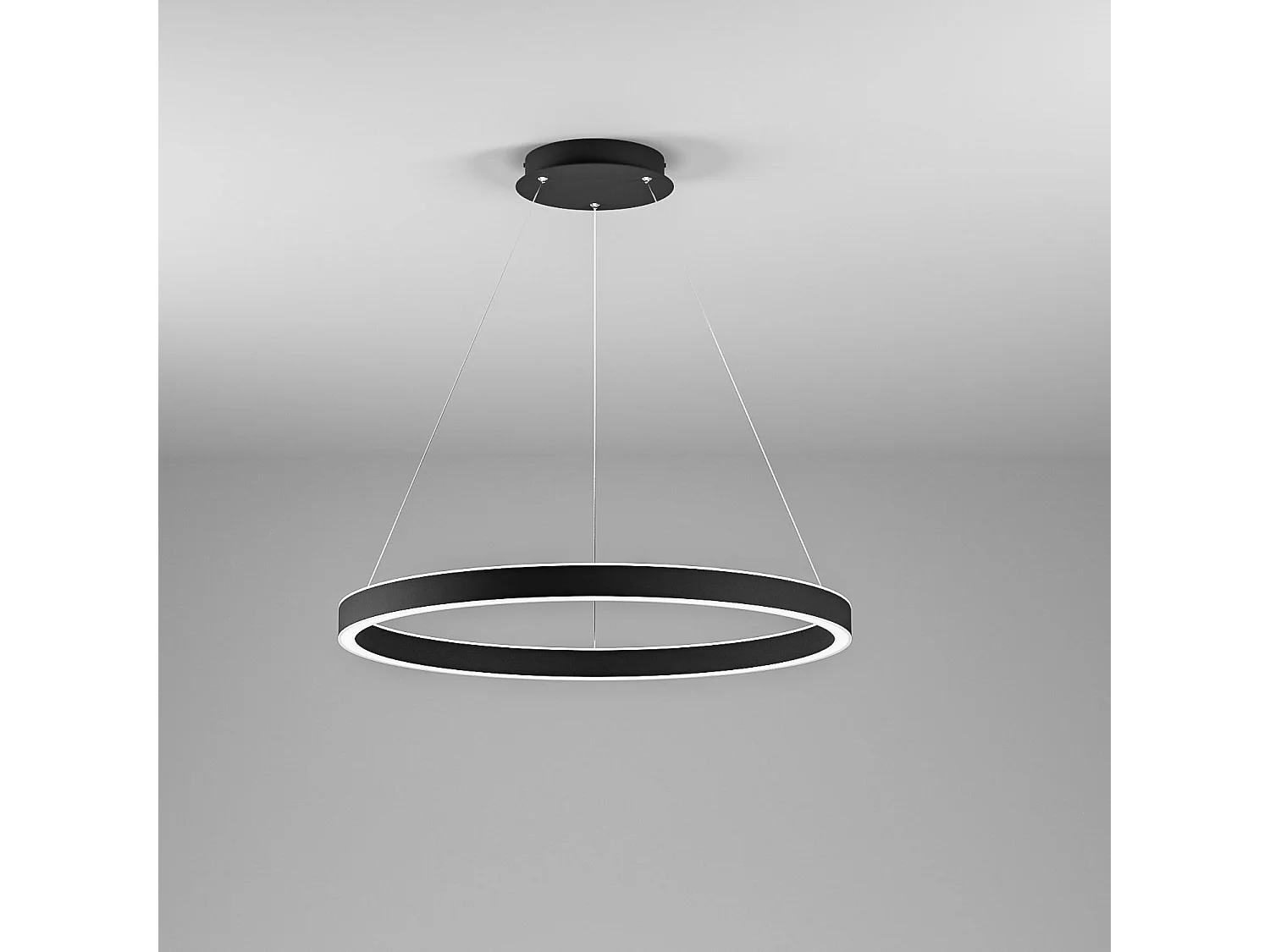 Criseide S/G Schwarze Pendelleuchte – Integrierte LED 80 W 4200 lm 3000 K dimmbar, doppelte Lichtabstrahlung, Aluminium und Silikon – Gealuce
