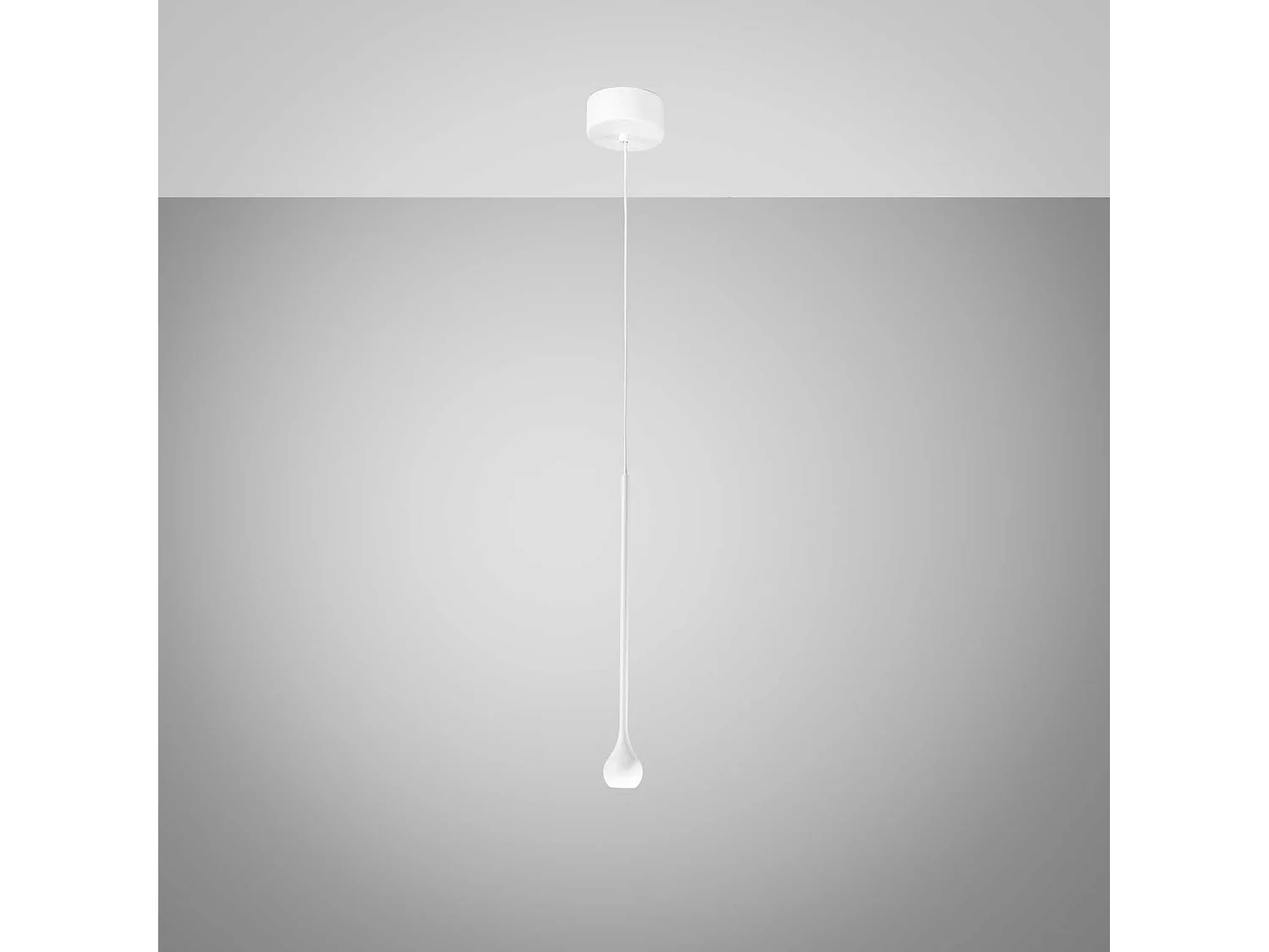 URSULA S/P Witte Hanglamp - Enkele LED Hanglamp 5W 3000K 255lm 24° Stralingshoek Aluminium Frame IP20 - Gea Luce