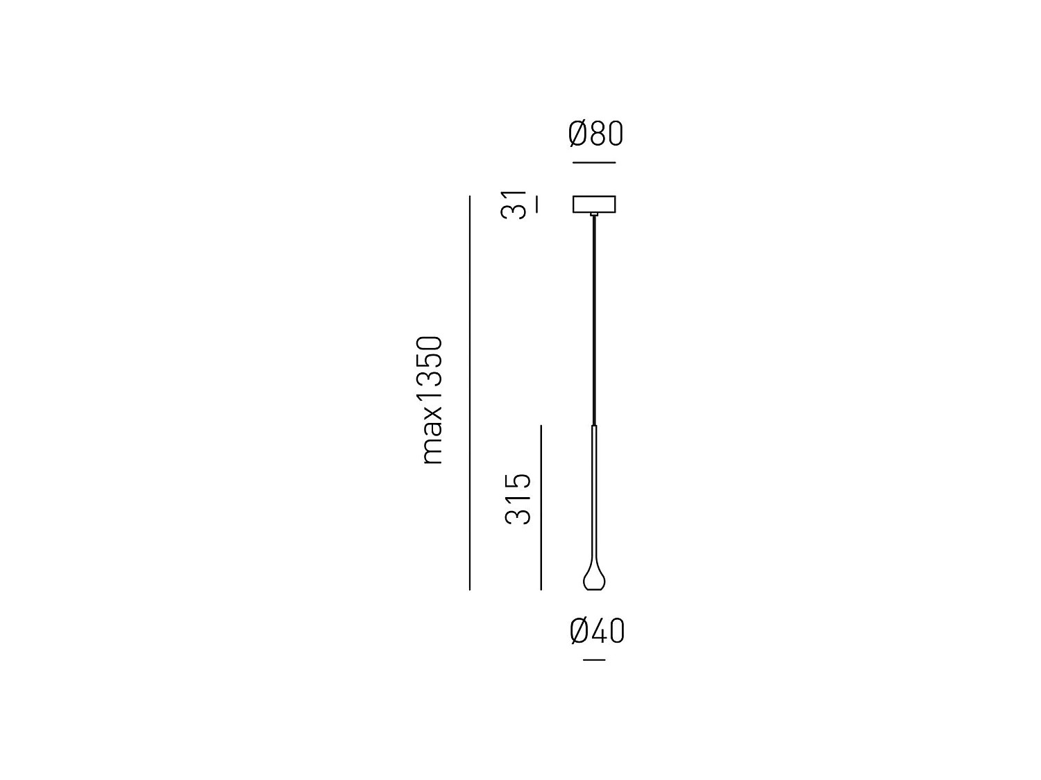 URSULA S/P Witte Hanglamp - Enkele LED Hanglamp 5W 3000K 255lm 24° Stralingshoek Aluminium Frame IP20 - Gea Luce