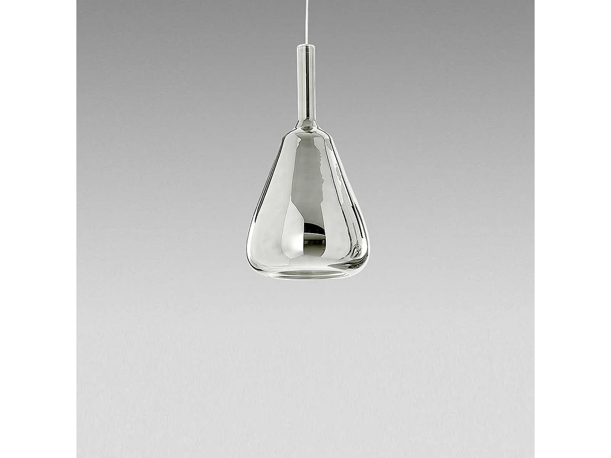 Ofelia S/11 Mini Suspension En Verre Borosilicate Chromé Miroir Avec Douille G9, Câble De 3 Mètres - Gea Luce