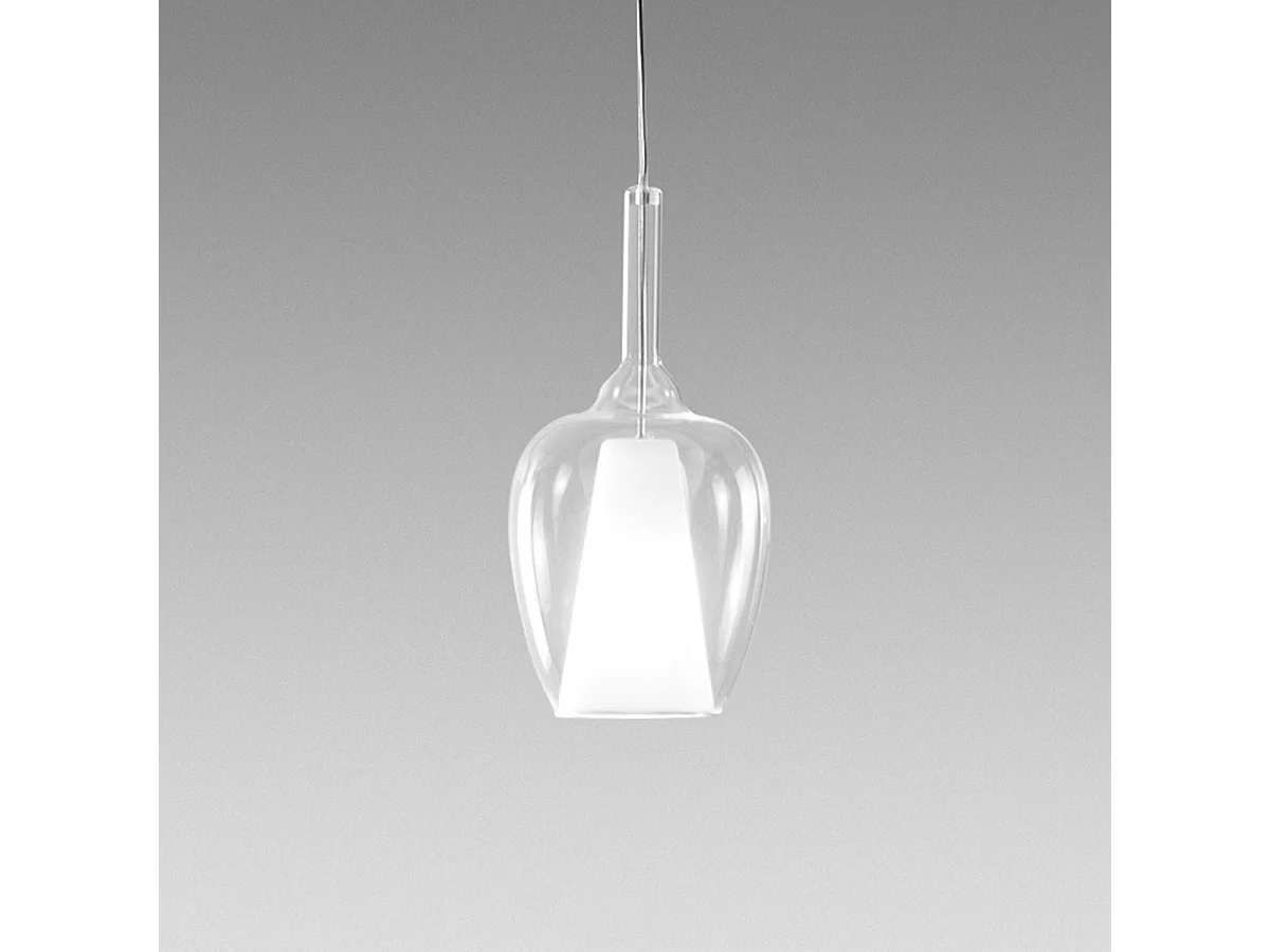 Ofelia S/10 Lampe À Suspension Transparente - Verre Borosilicate E27, Câble 3M, Essential Design Gea Luce