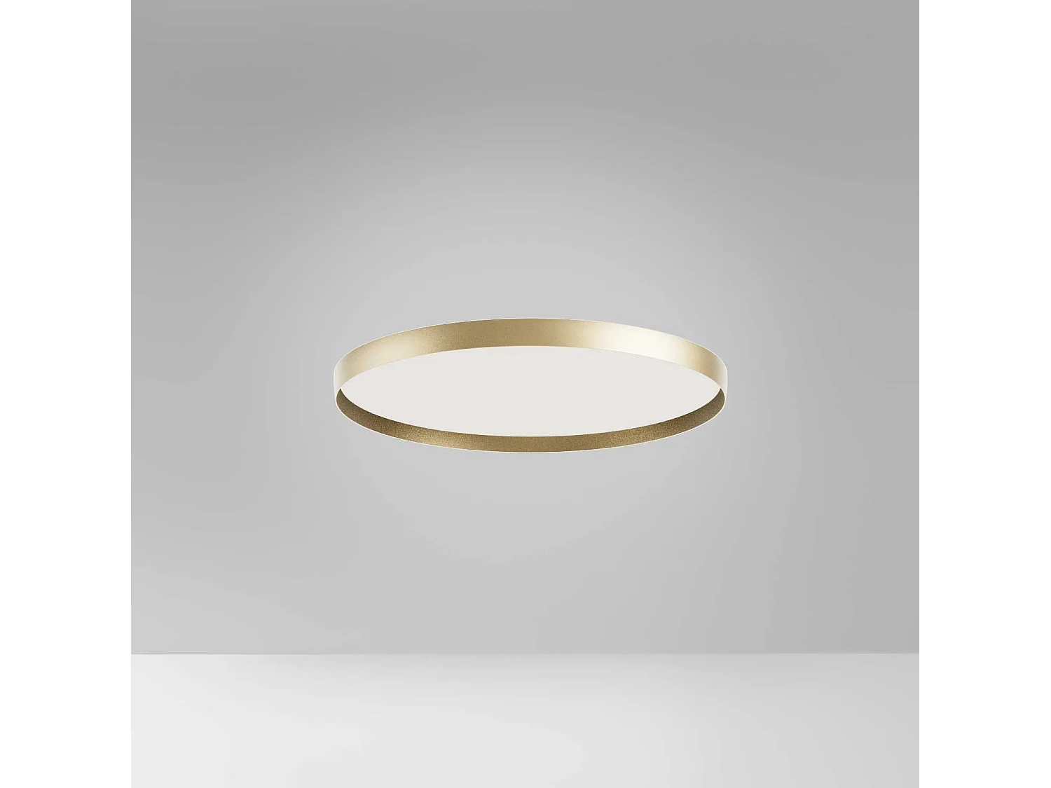 Luminária de teto ACELIA P/M 40W LED dimerizável com corte de fase e dupla emissão em alumínio escovado dourado - Gealuce