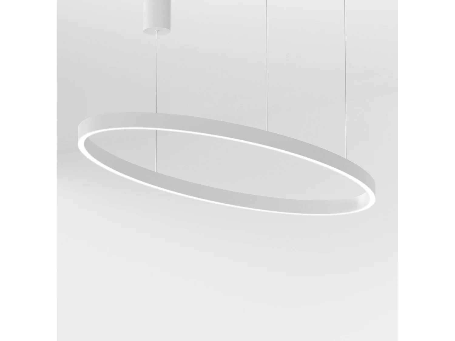 CRISEIDE S/1G OVAL LED Hanglamp 100W 5300lm 3000K Dimbaar Satijnwit Aluminium - Gealuce
