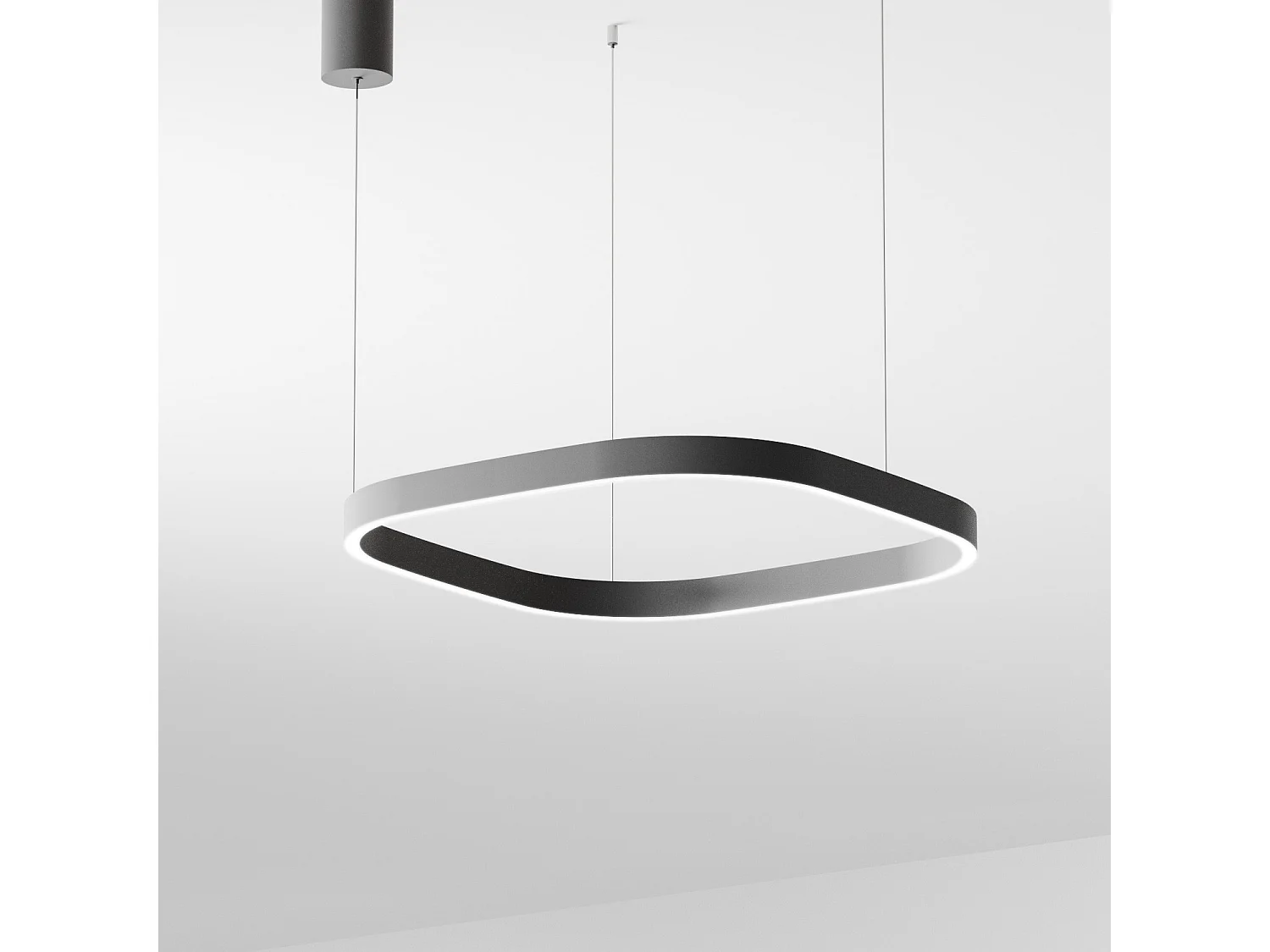 Criseide S/1P Q Pendelleuchte – 60 W LED, 3000 K, 3100 lm, schwarzes Aluminium – dimmbar, Phasenanschnittsteuerung – Gealuce