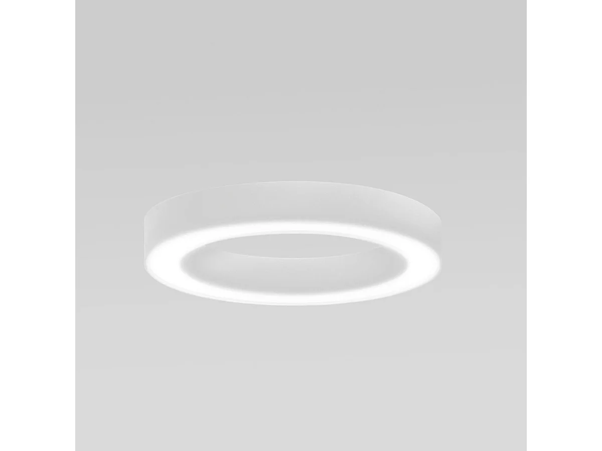 FLOR P/M Deckenleuchte – 50 W integrierte LED, 3000 K, Phasenanschnittdimmung, weiß satiniertes Aluminium, Methacrylat-Diffusor – Gealuce