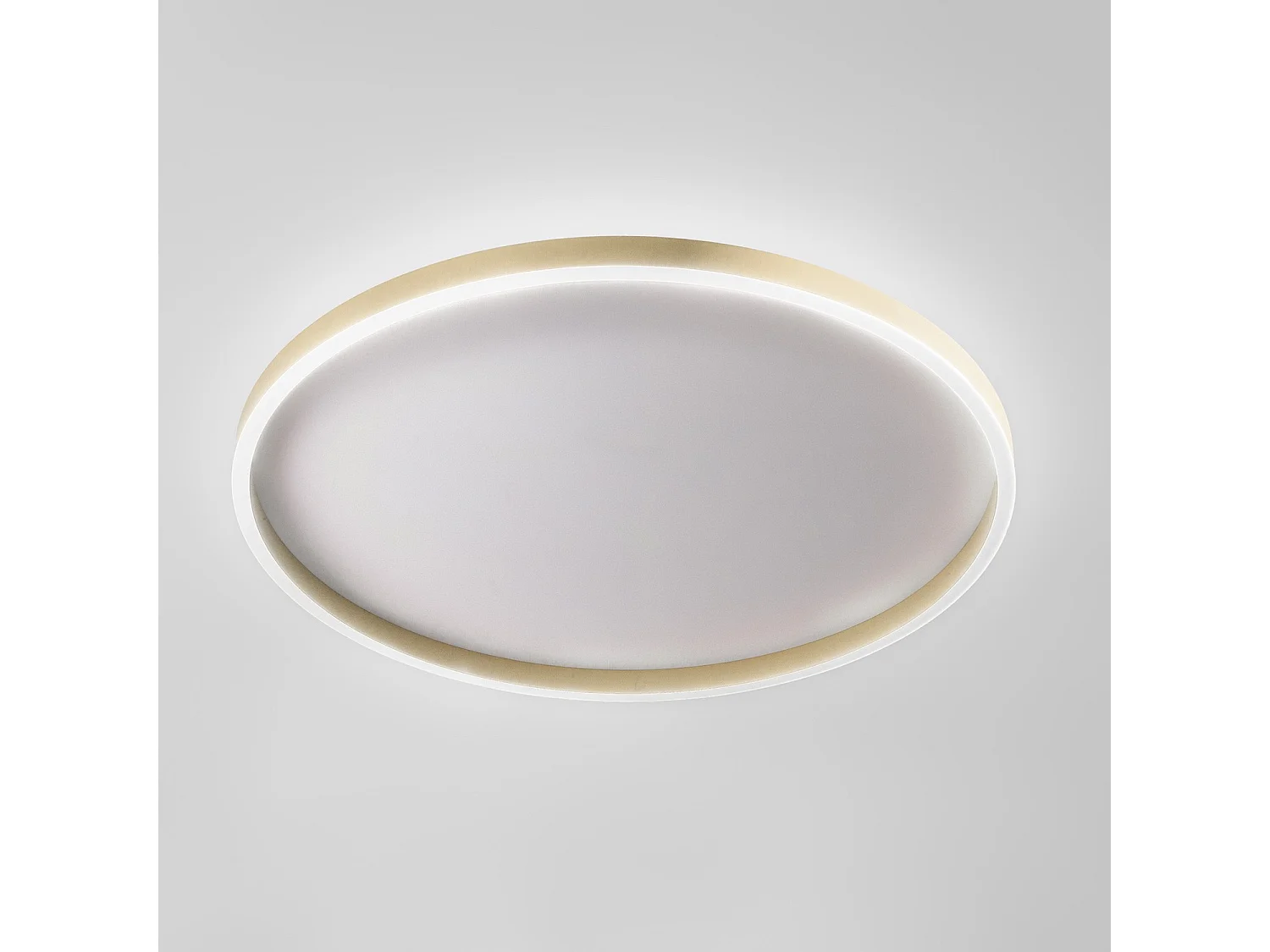 Luminária de teto AELA P/G em alumínio bege novo, 60W+12W, LED integrado, dupla emissão, 3800lm, dimerizável, corte de fase - Gealuce
