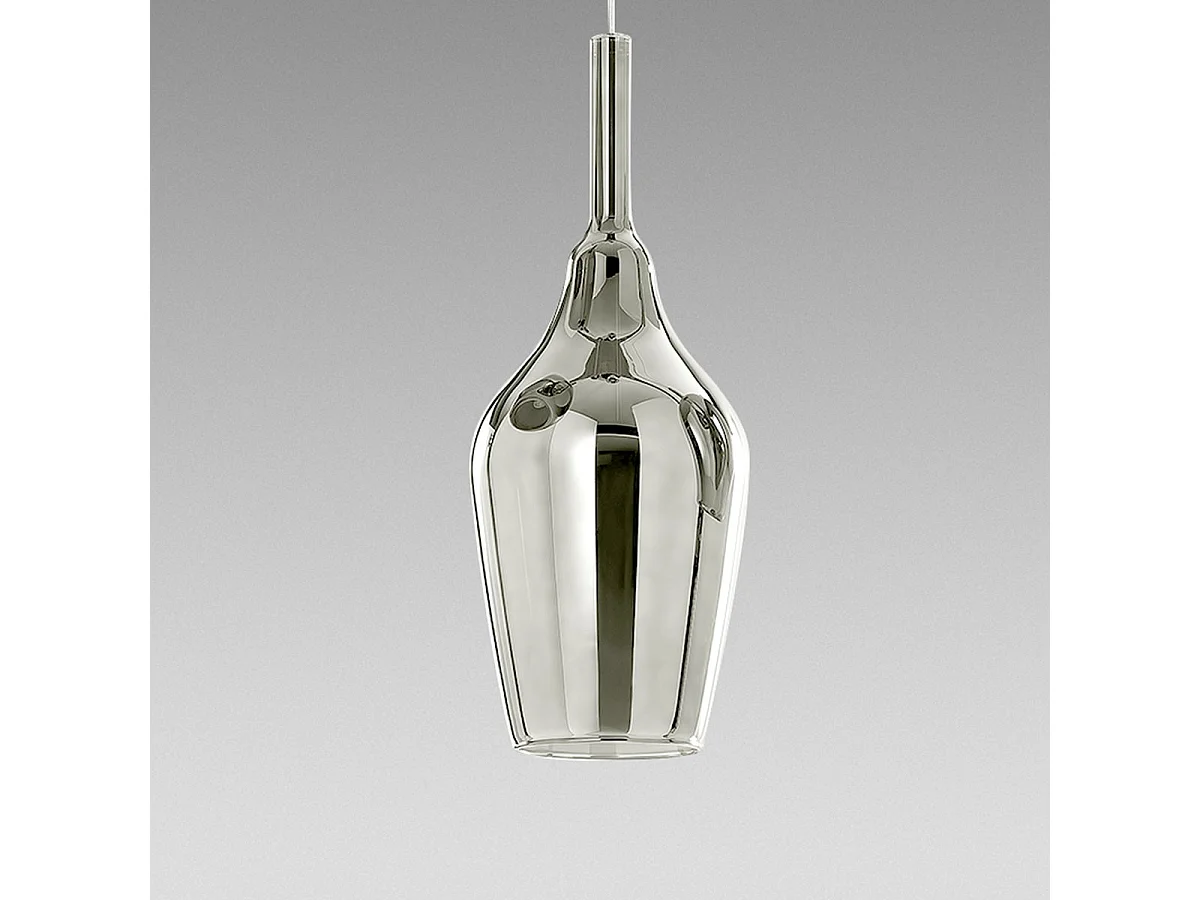OFELIA S/12 Pendelleuchte – Verspiegeltes Chrom-Borosilikatglas, E27-Fassung, 3-Meter-Kabel, IP20, Schutzklasse I – Gealuce