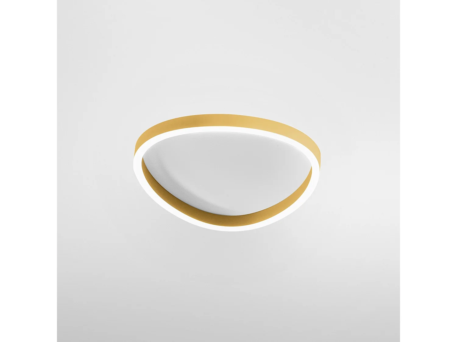 Luminária de teto Ecaris P/P 38W+8W LED 2200-2300lm CCT 3000K/4000K Dimerizável em Alumínio Dourado Escovado - Gealuce
