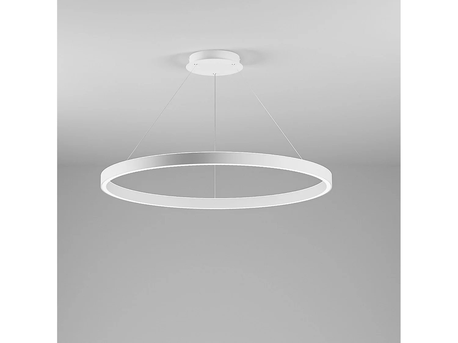 Criseide RVS witte hanglamp - Geïntegreerde LED 100W 4000lm 3000K dimbaar dubbele emissie aluminium en siliconen - Gealuce