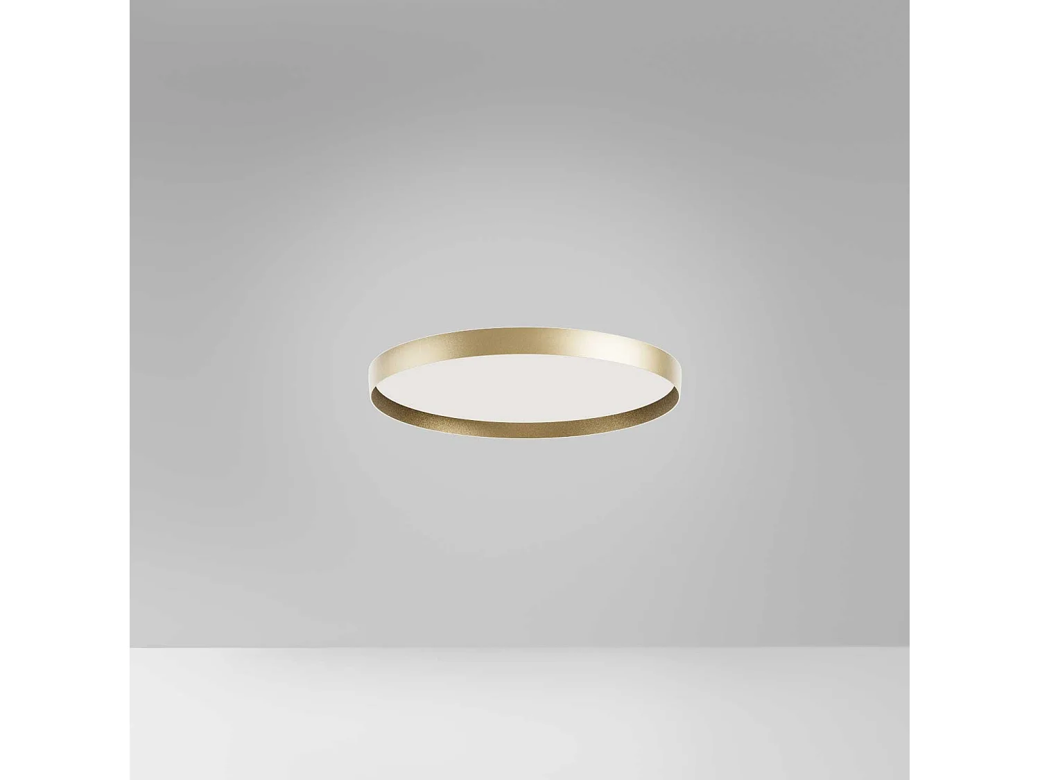 Luminária de teto LED ACELIA P/P 30W dimerizável, corte de fase, dupla emissão, alumínio dourado escovado - Gealuce