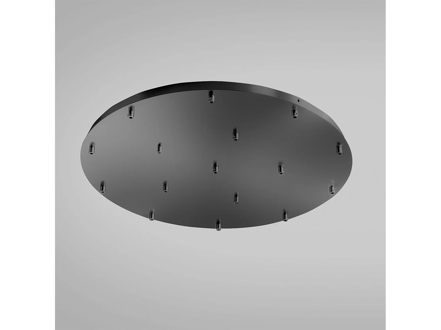 Runde Deckenrosette für OFELIA MINI B T/16 Pendelleuchte – 16 Löcher, mattschwarzes Metall, inklusive Befestigungsmaterial und Klemmenblock – Gea Luce