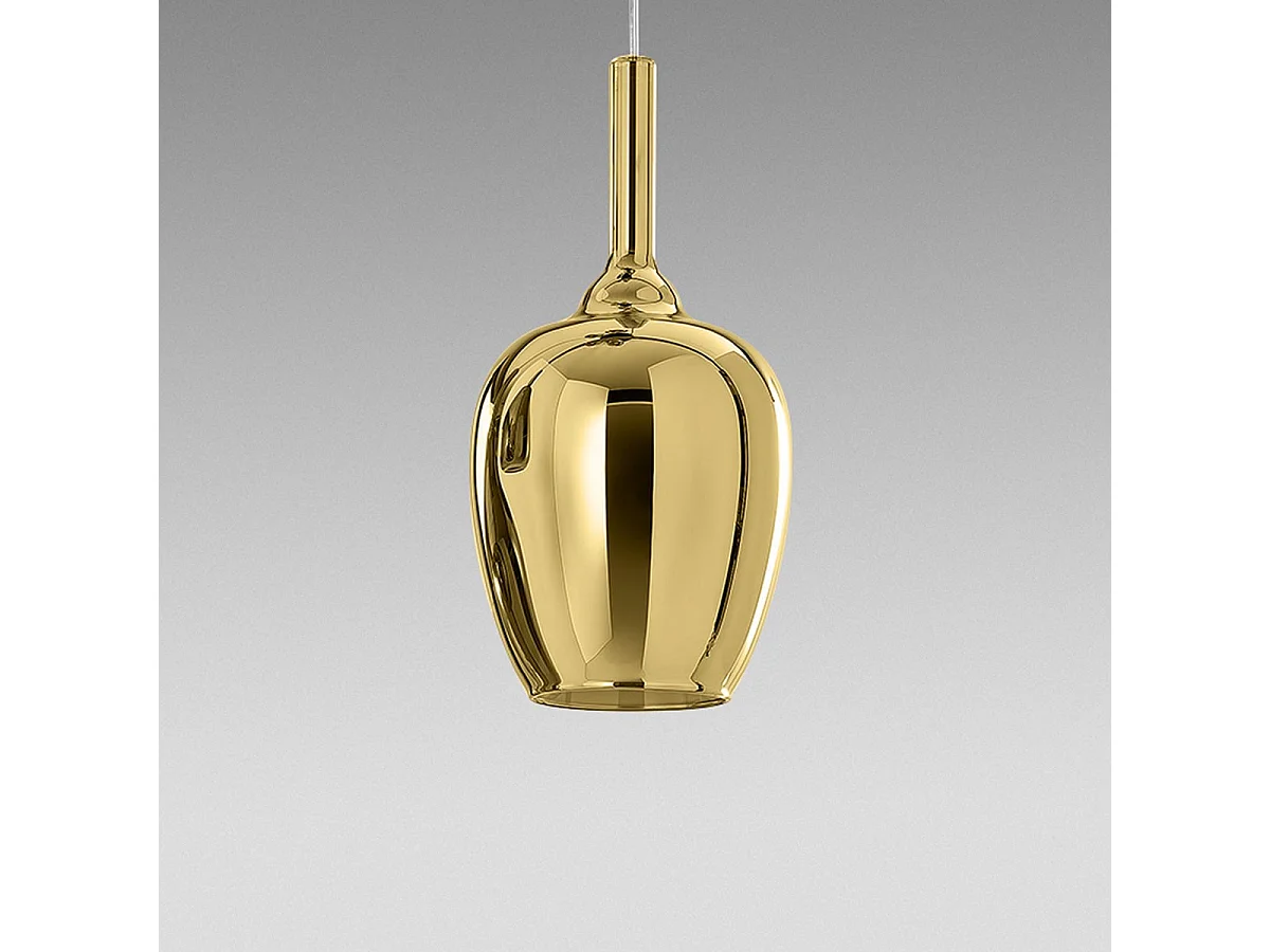 OFELIA S/10 Spiegelgoldene Pendelleuchte – G9 Borosilikatglas, 3 m Kabel, luxuriöser und eleganter Stil von Gea Luce