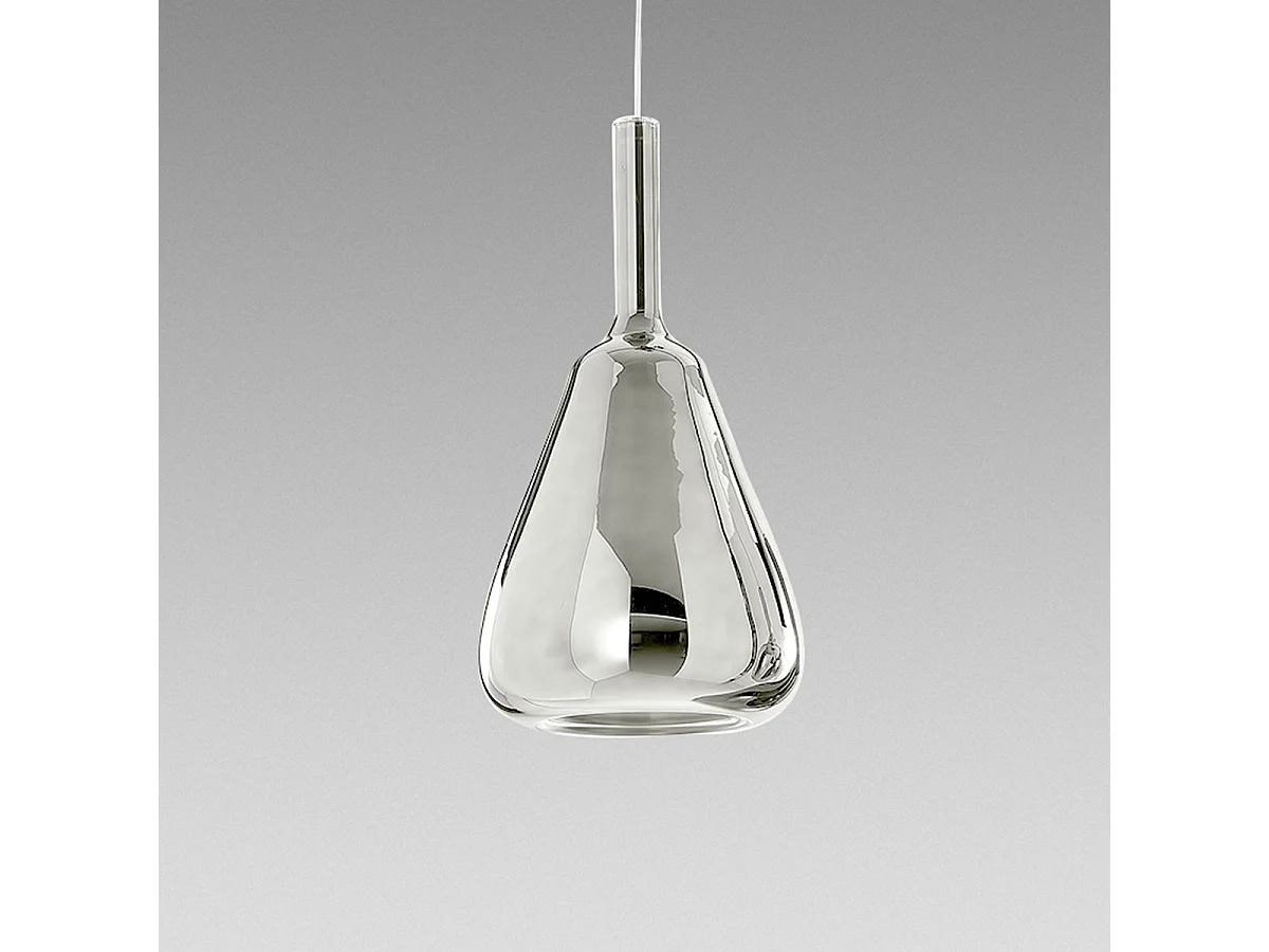 Ofelia Lampe À Suspension S/11 Miroir Chrome - Verre Borosilicate E27, Câble 3M, Éclairage Design Gea Luce