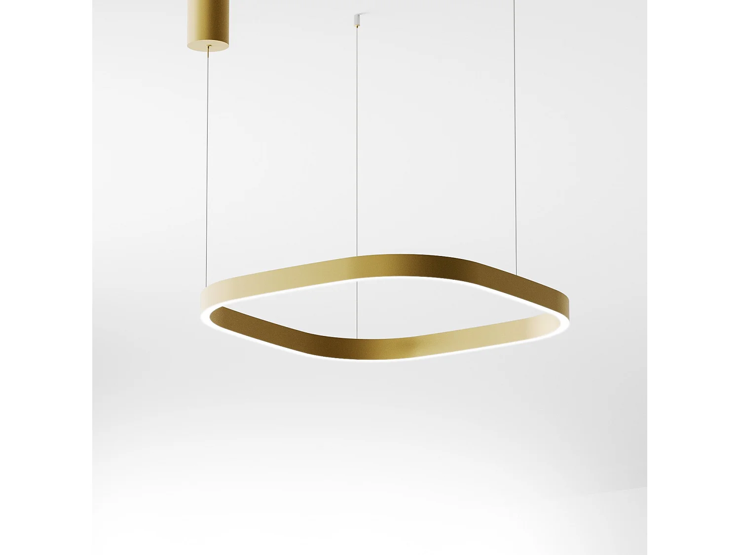 Criseide S/1P Q Pendelleuchte – 60 W LED, 3000 K, 3100 lm, goldfarbenes Aluminium – dimmbar, zweifarbige Phasenanschnittsbeleuchtung – Gealuce