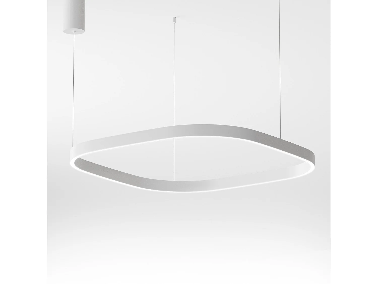 CRISEIDE S/1G Q Vierkante LED-hanglamp 80W 5300lm 3000K Dimbaar Satijnwit Aluminium - Gealuce